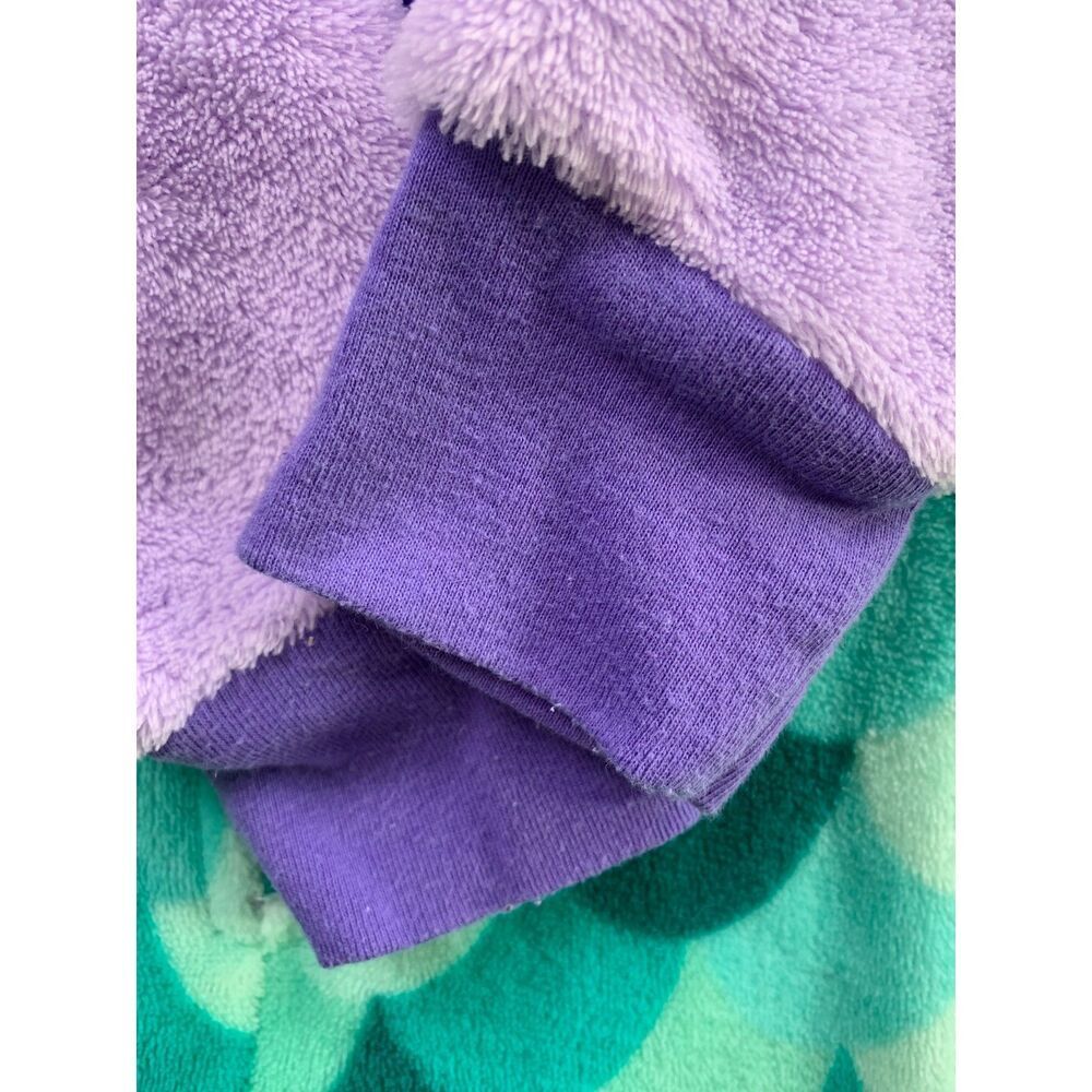 Disney Womens S Ariel Little Mermaid Purple Fleece Zip One Piece Costume Pajamas - Picture 12 of 13